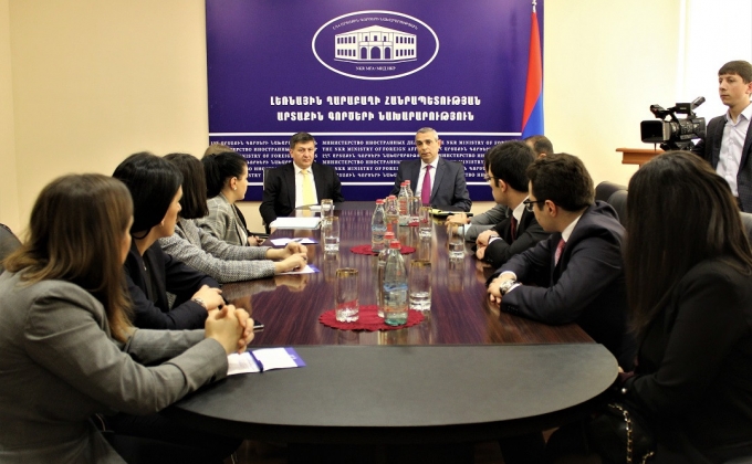 Minister of Foreign Affairs of the Republic of Artsakh Received Students of the Diplomatic School of Armenia