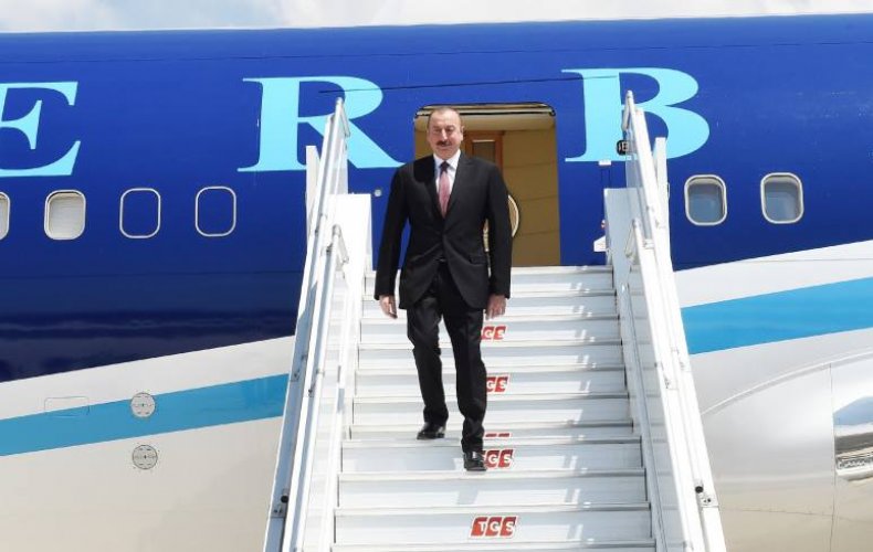 President of Azerbaijan Ilham Aliyev arrives in Russia on working visit