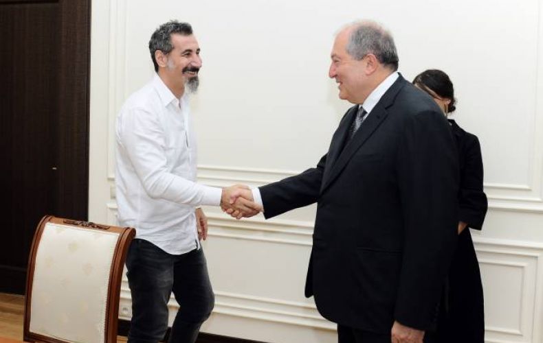 Armenian President receives Serj Tankian and Garin Hovannisian