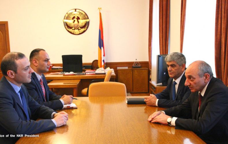 Artsakh head holds discussion with secretary of Armenia's Security Council