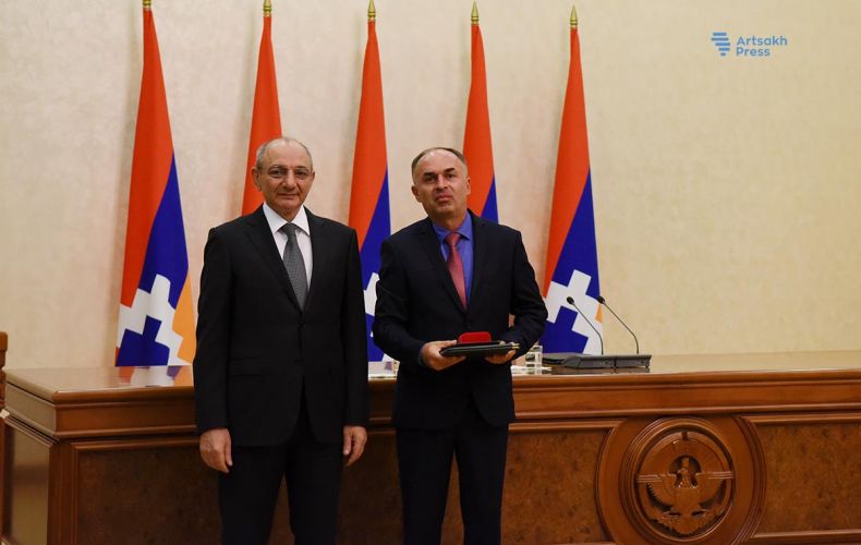 Solemn awarding ceremony dedicated 27th anniversary of  NKR proclamation took place at Artsakh Republic President's Residence