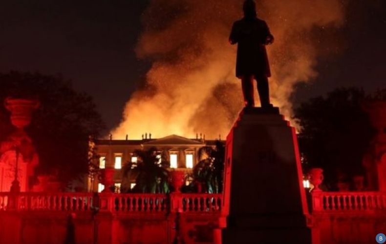 Brazil's 200-year-old national museum ravaged by fire