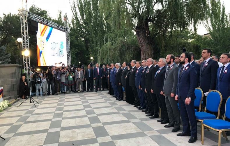 President Sahakyan partook in Yerevan at a festive event dedicated to the 100th anniversary of the establishment of the Armenian Parliament