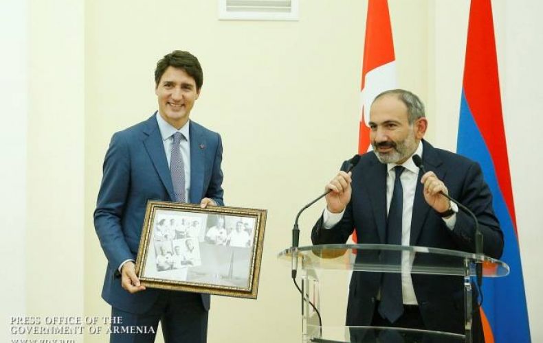 Trudeau gets socks as a gift from Armenian PM