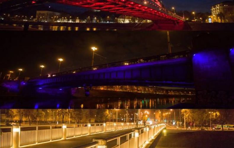 Վիլնյուսի կենտրոնական կամուրջները լուսավորվել են Հայաստանի դրոշի գույներով

