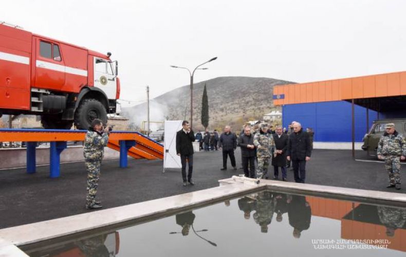 President Sahakyan attended in Martakert solemn opening ceremony of overhauled building of regional department of Artsakh  Republic State Service on Emergency Situations