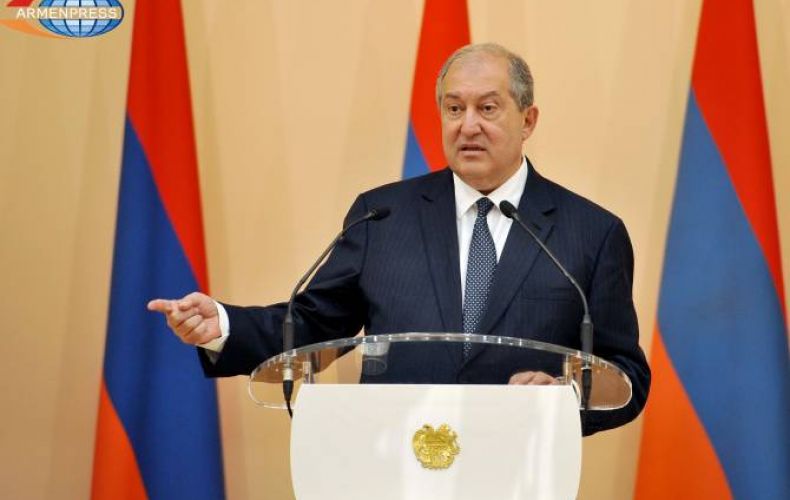 Solution of Artsakh conflict should be sought based on respect of right to self-determination – Armenian President