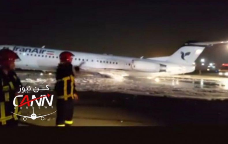 Airplane catches fire at Tehran's Mehrabad airport