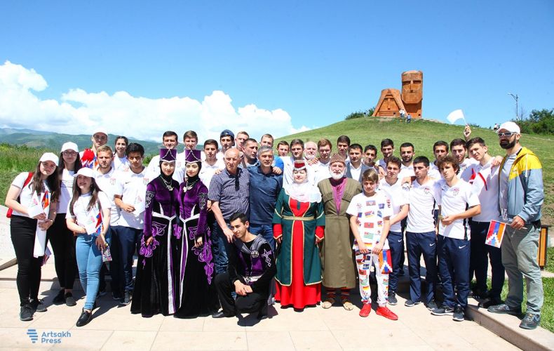 The Abkhazian football team was welcomed in Stepanakert today