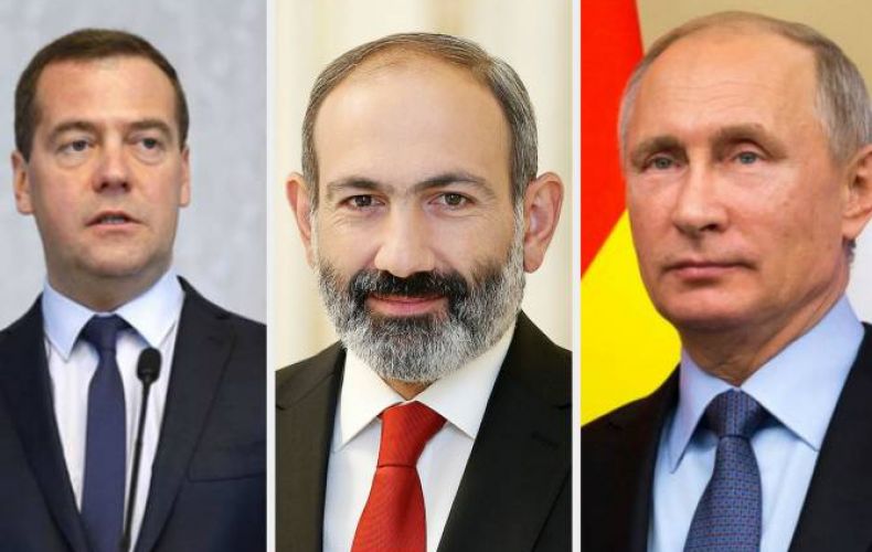 Armenia’s Pashinyan sends congratulatory messages to Russia’s Putin, Medvedev