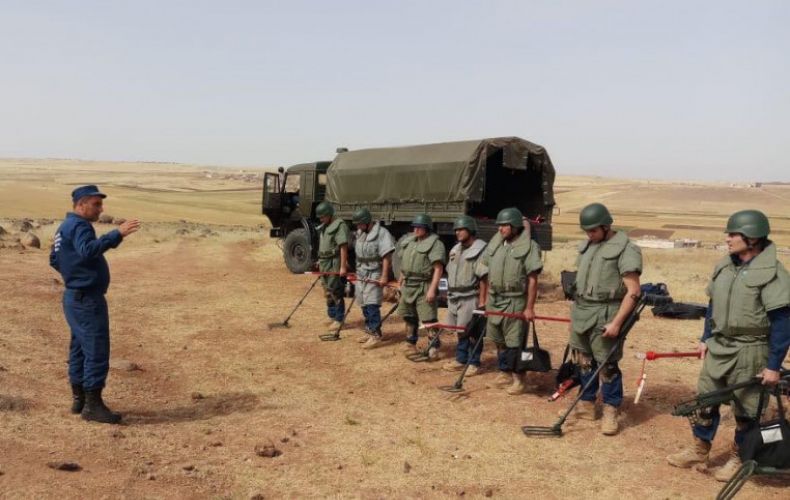 Armenia humanitarian mission sappers demine 1,650 square meters in Syria
