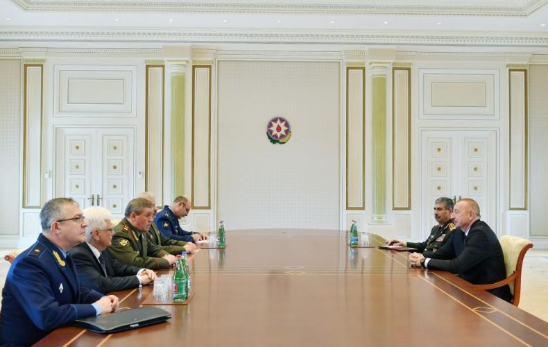 Ալիեւը քննարկել է ռազմական համագործակցությունը Ռուսաստանի ԶՈՒ գլխավոր շտաբի պետի հետ
