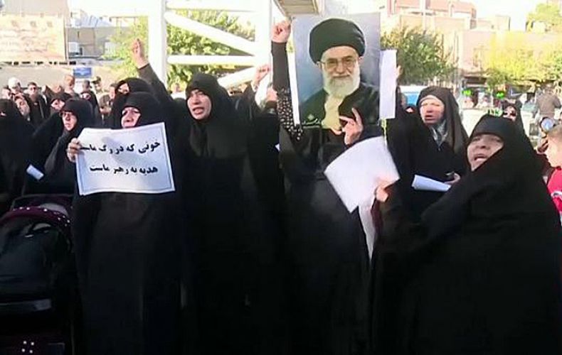 Protest against allowing women into stadiums draws a small crowd in Iran