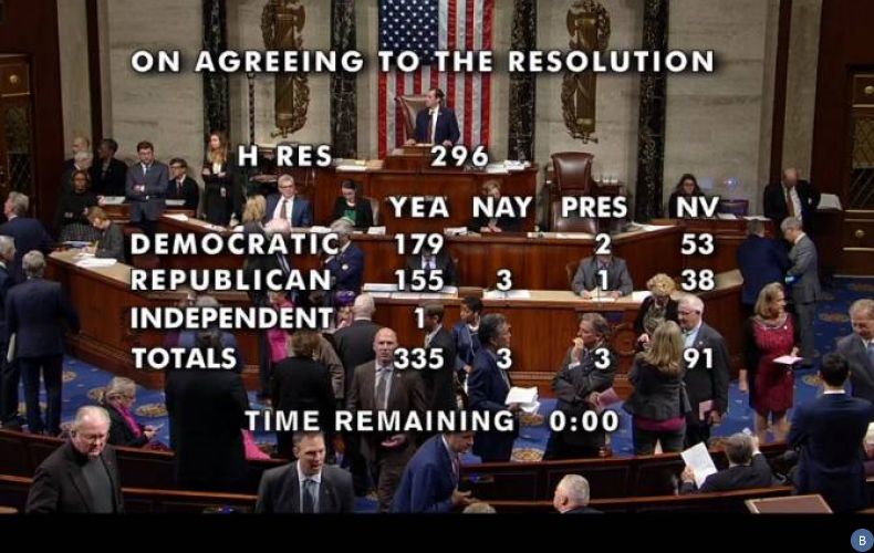 US House of Representatives adopted the Armenian Genocide recognition resolution