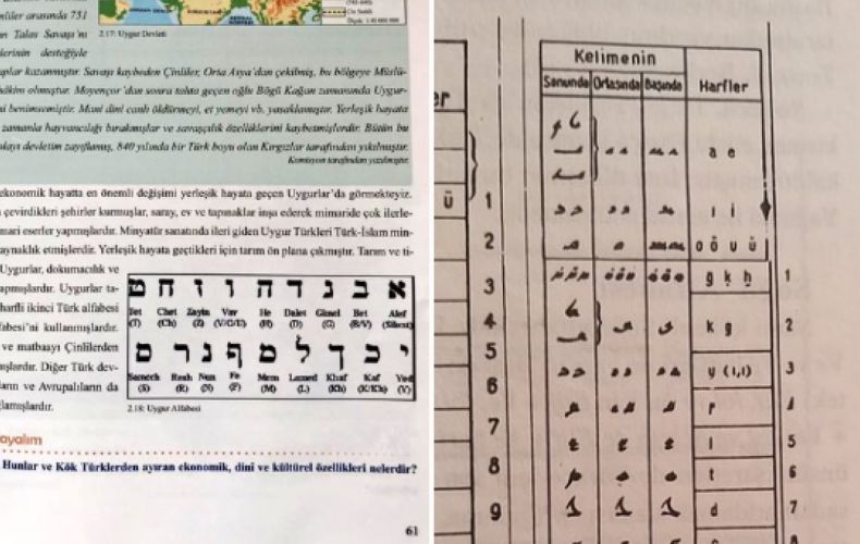Իսրայելի պետական լեզվի այբուբենը Թուրքիայում ներկայացվել է որպես թյուրքական լեզվի՝ ույղուրերենի այբուբեն
