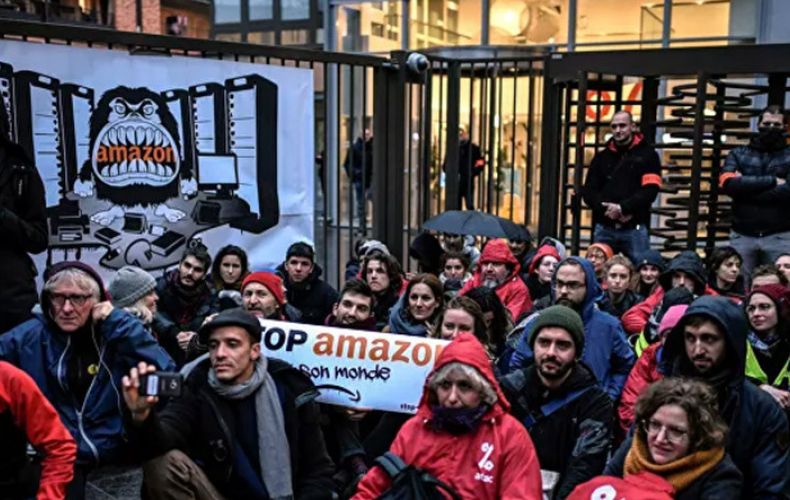 French activists block Amazon warehouse in Black Friday protest