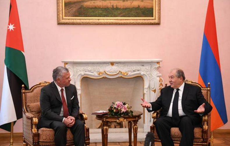 Президент Армении и король Иордании обсудили потенциал сотрудничества в разных сферах