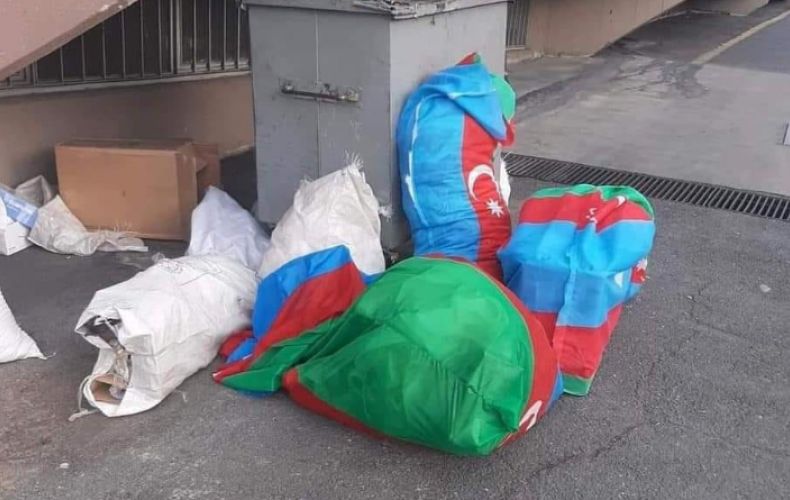 Ադրբեջանի դրոշը Թուրքիայում օգտագործվել է որպես աղբի տոպրակ. տեսանյութ
