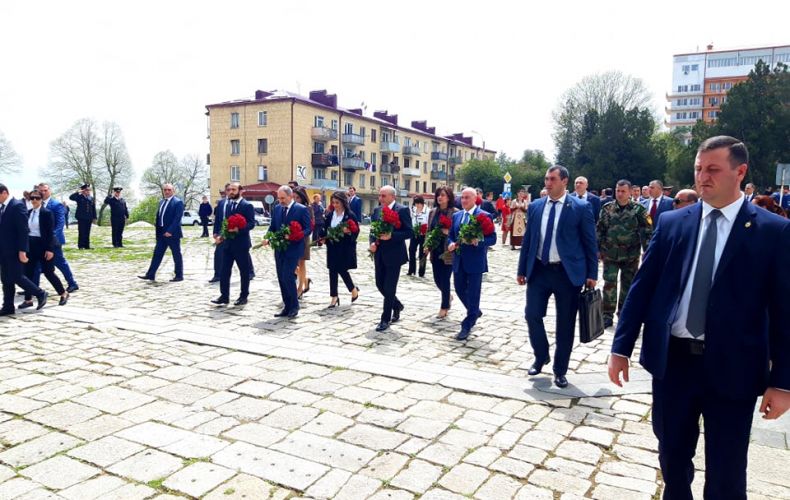 Top leadership of Artsakh and Armenia attend festive events on triple holiday in Stepanakert