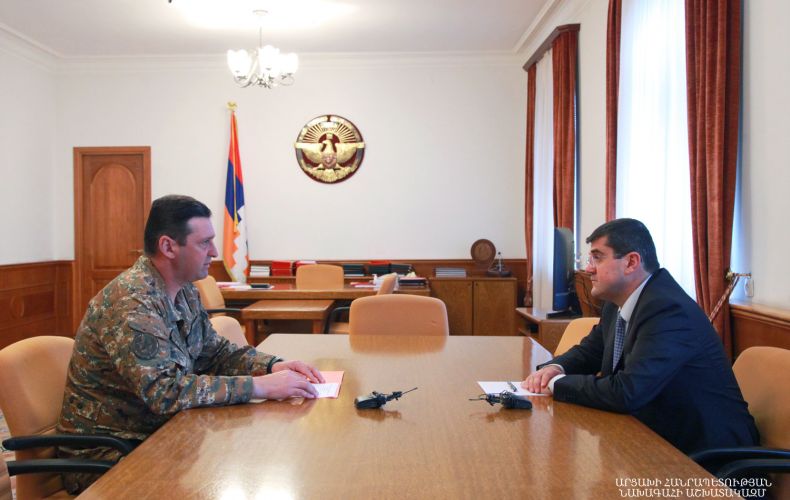 Artsakh President meets with acting defense minister