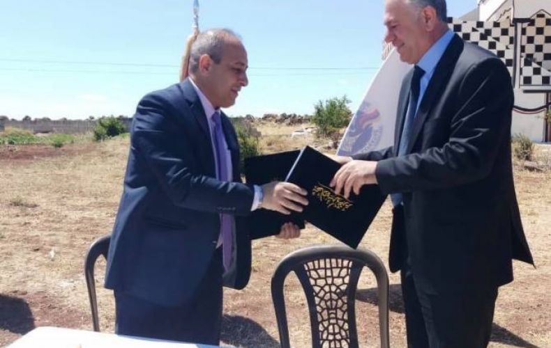 Armenian humanitarian mission ceremonially turns over de-mined lands to Aleppo government