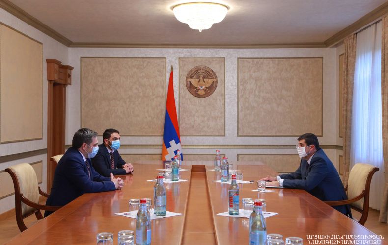 Artsakh Republic President Arayik Harutyunyan received President of the Football Federation of Armenia Armen Melikbekyan