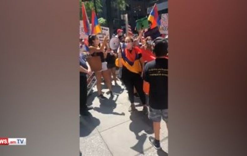 Armenians hold protest rally in New York against Azerbaijan aggression