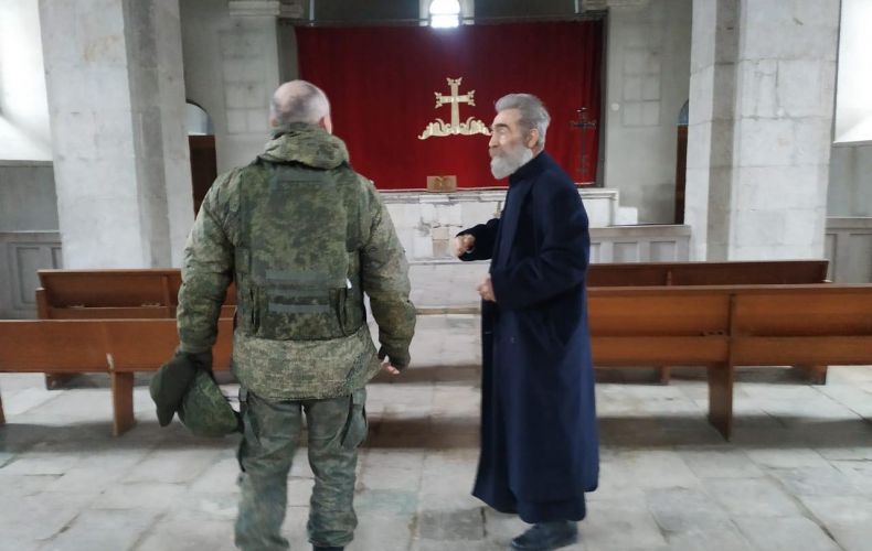 Primate of Artsakh Diocese discusses security of Amaras Monastery with Russian peacekeeping command