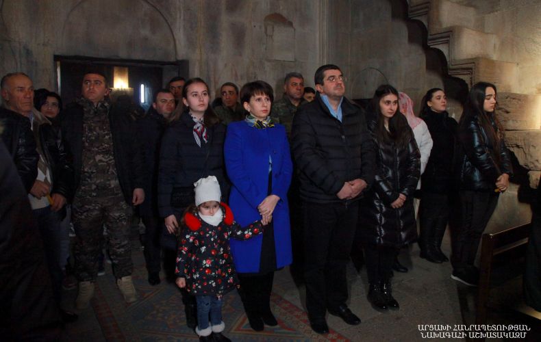 President Arayik Harutyunyan attends the Liturgy of the Nativity of Christ