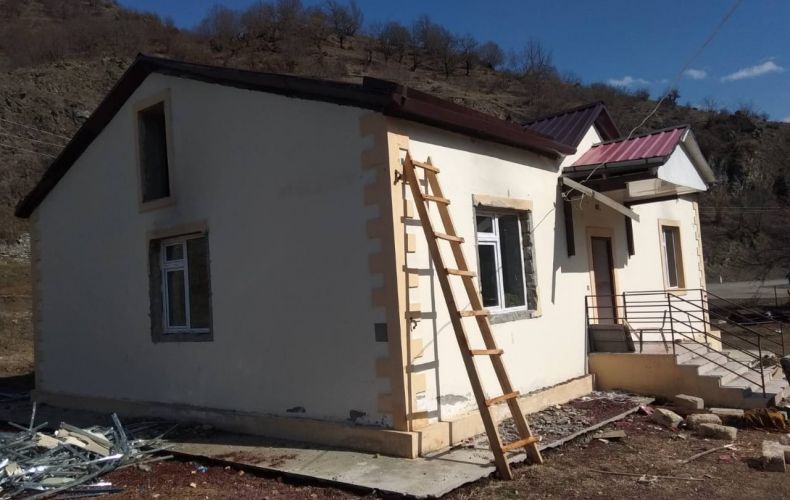 Construction work is underway in Charektar, Artsakh Republic