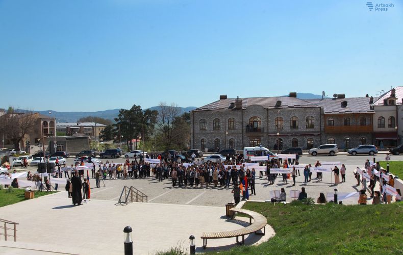 Protest action dedicated to the International Day for Monuments and Sites held in Stepanakert
