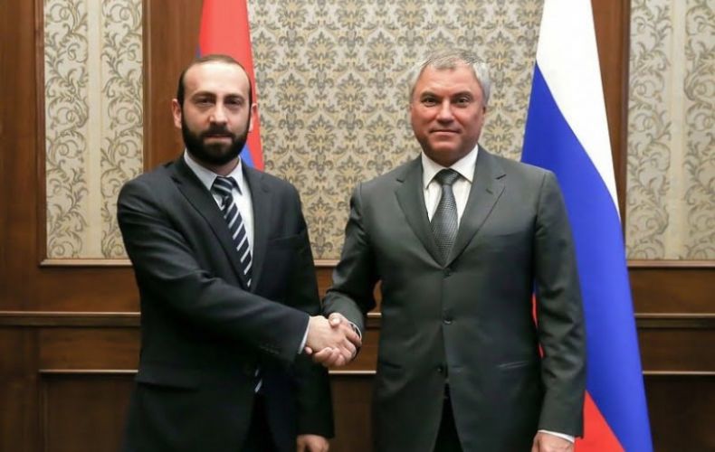 Armenian Parliament Speaker, Chair of Russia’s State Duma agree to meet in Moscow in mid- May