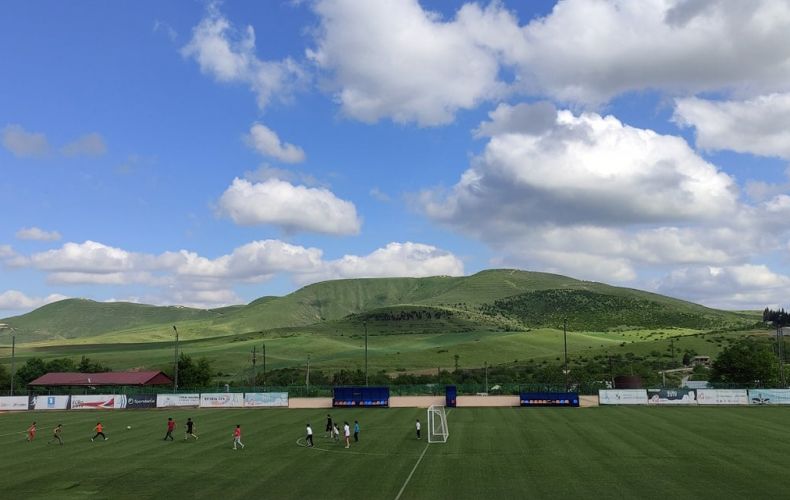 The stadium of Martuni shelled by Azerbaijan during the Third Artsakh War reopened
