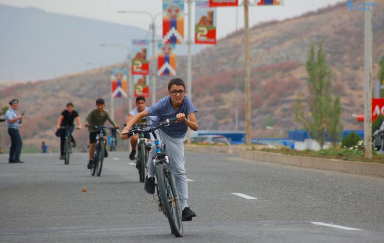 Bicycle race dedicated to the Day of  Physical Education organized in Stepanakert