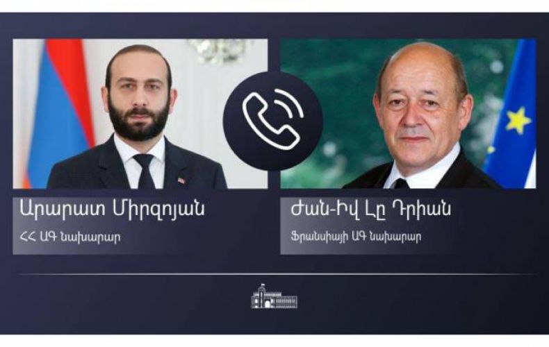 Armenian, French FMs discuss NK conflict’s peaceful settlement over phone