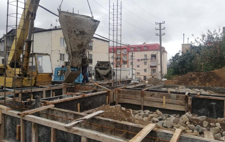 Reconstruction of houses completely destroyed by the war underway in Stepanakert
