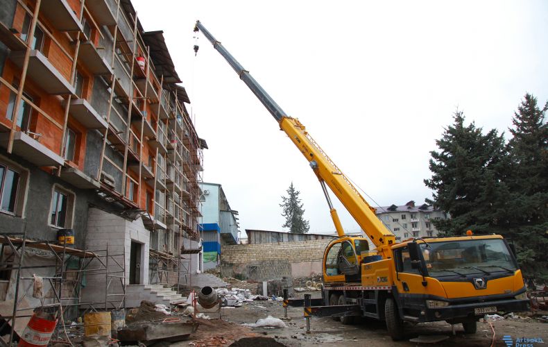 The construction of a new residential district in Stepanakert is nearing completion