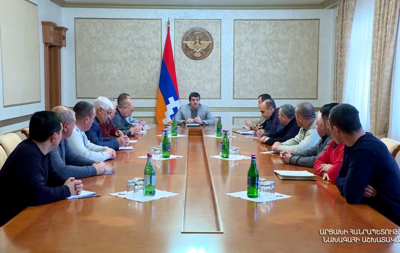 Artsakh President and members of Union of Artsakh Reserve Officers NGO discuss current situation