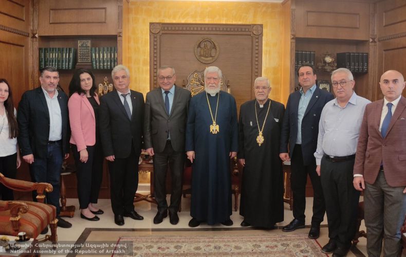 The delegation led by Artsakh NA Speaker met with Catholicos of the Great House of Cilicia, His Holiness Aram I