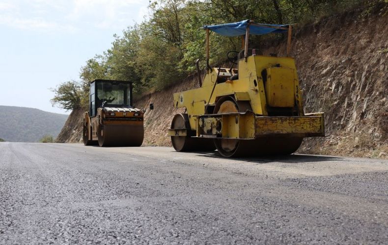 The construction of the new section of the Stepanakert-Martakert highway ongoing