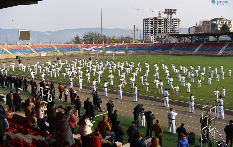 Artsakh karatekas held flash mob
