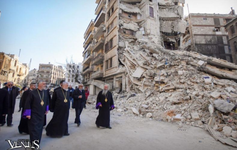 Католикос Великого дома Киликийского Арам I посетил поврежденные в результате землетрясения районы в Алеппо