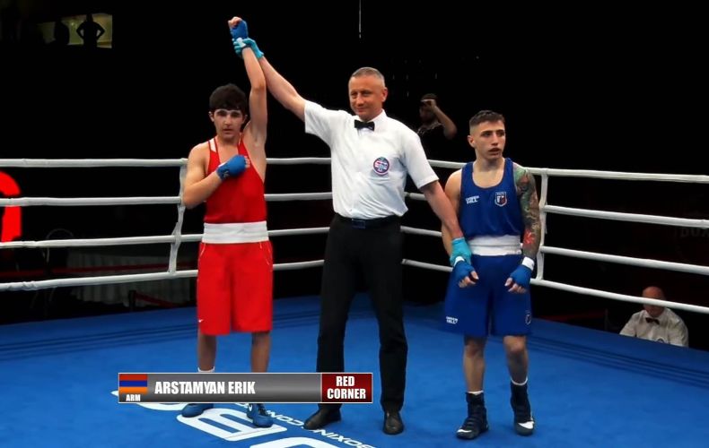 Artsakh boxer celebrated victory on the second competition day of the European Youth Championship