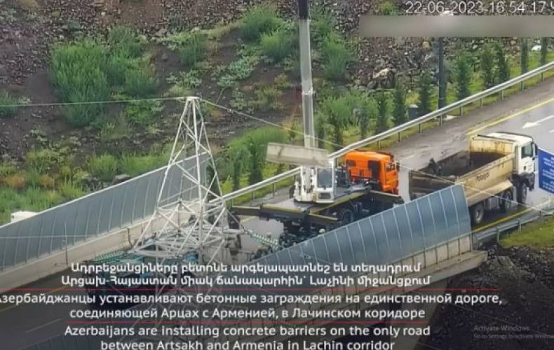 Azerbaijan installs concrete barrier on Lachin Corridor